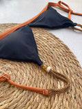 Essenza Nero Fixed Triangle Bikini Top & Brazilian High Cut Bottom Set