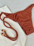 Noronha Cocoa Triangle Bikini Top & Tie Side Bikini Bottom Set