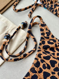 Noronha Leopard Triangle Bikini Top & Tie Side Bottom Set
