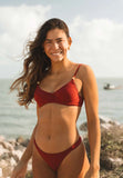 Ticot Burgundy Underwire Bikini Top & Thong Bikini Bottom Set