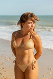 Carmel Golden Sand Triangle Bikini Top & Tie Side Bikini Bottom Set