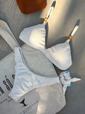 Noronha Organic Fixed Triangle Bikini Top & Brazilian High Cut Bottom Set