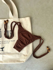 Mocha Mousse Side Tie Bikini Bottom