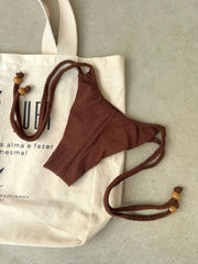 Mocha Mousse Side Tie Bikini Bottom