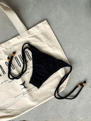 Black Noronha Tie Side Bikini Bottom