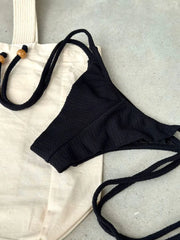 Black Noronha Tie Side Bikini Bottom