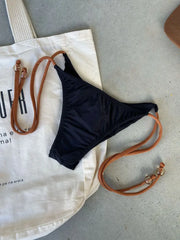 Black Wonder Tie Side Bikini Bottom