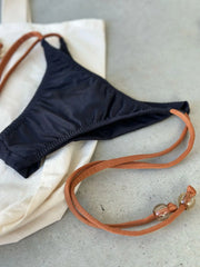 Black Wonder Tie Side Bikini Bottom