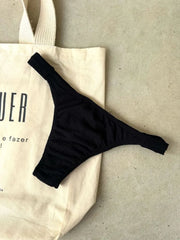 Black Noronha Mich Semi Thong Bikini Bottom