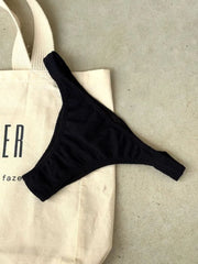 Black Noronha Mich Semi Thong Bikini Bottom