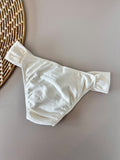 Organic Off-White Sun Triangle Bikini Top & Ruched Sporty Bikini Bottom Set