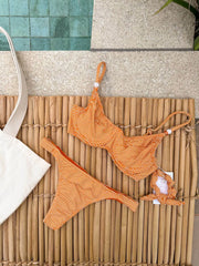 Caramel Sunshine Surf + Adjustable Thong Bikini Set