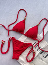 Noronha Cherry Triangle Bikini Top & Tie Side Bikini Bottom Set