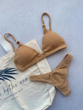 Carmel Golden Sand Fixed Triangle Bikini Top & Brazilian High Cut Bottom Set