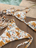 Noronha Summer Soleil Triangle Bikini Top & Tie Side Bikini Bottom Set
