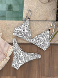 Noronha Banana Tropic Fixed Triangle Bikini Top & Brazilian High Cut Bottom Set