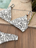 Noronha Banana Tropic Fixed Triangle Bikini Top & Brazilian High Cut Bottom Set