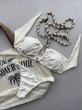 Noronha Organic Halter Cut Out Bikini Top & Thong Bikini Bottom Set