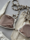 Noronha Organic Halter Cut Out Bikini Top & Thong Bikini Bottom Set