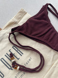 Carmel Wine Triangle Bikini Top & Tie Side Bikini Bottom Set