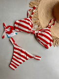 Noronha Capri Front Knot Bikini Top & Thong Bikini Bottom Set