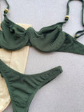 Carmel Rio Green Underwire Top & Brazilian High Cut Bottom Set