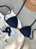 Navy Noronha String Bikini Top