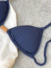 Navy Noronha String Bikini Top