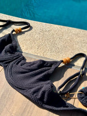 Black Noronha Demi Cup Bikini Top