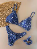 Noronha Poá Mare Fixed Triangle Bikini Top & Brazilian High Cut Bottom Set