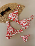 Noronha Bela Fixed Triangle Bikini Top & Brazilian High Cut Bottom Set