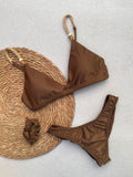 Essenza Mascavo Fixed Triangle Bikini Top & Brazilian High Cut Bottom Set