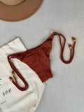 Noronha Cocoa Triangle Bikini Top & Tie Side Bikini Bottom Set