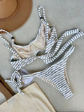 Noronha Coastal Stripe Underwire Bikini Top & Thong Bikini Bottom Set