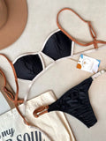 Duna Praiana Fixed Bikini Top & Adjustable Thong Bottom Bikini Set