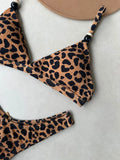 Noronha Leopard Surf Bikini Top & Brazilian High Cut Bottom Set