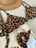 Noronha Leopard Surf Bikini Top & Brazilian High Cut Bottom Set