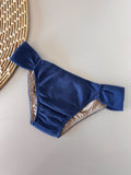 Blue Jeans Sun Triangle Bikini Top & Ruched Sporty Bikini Bottom Set