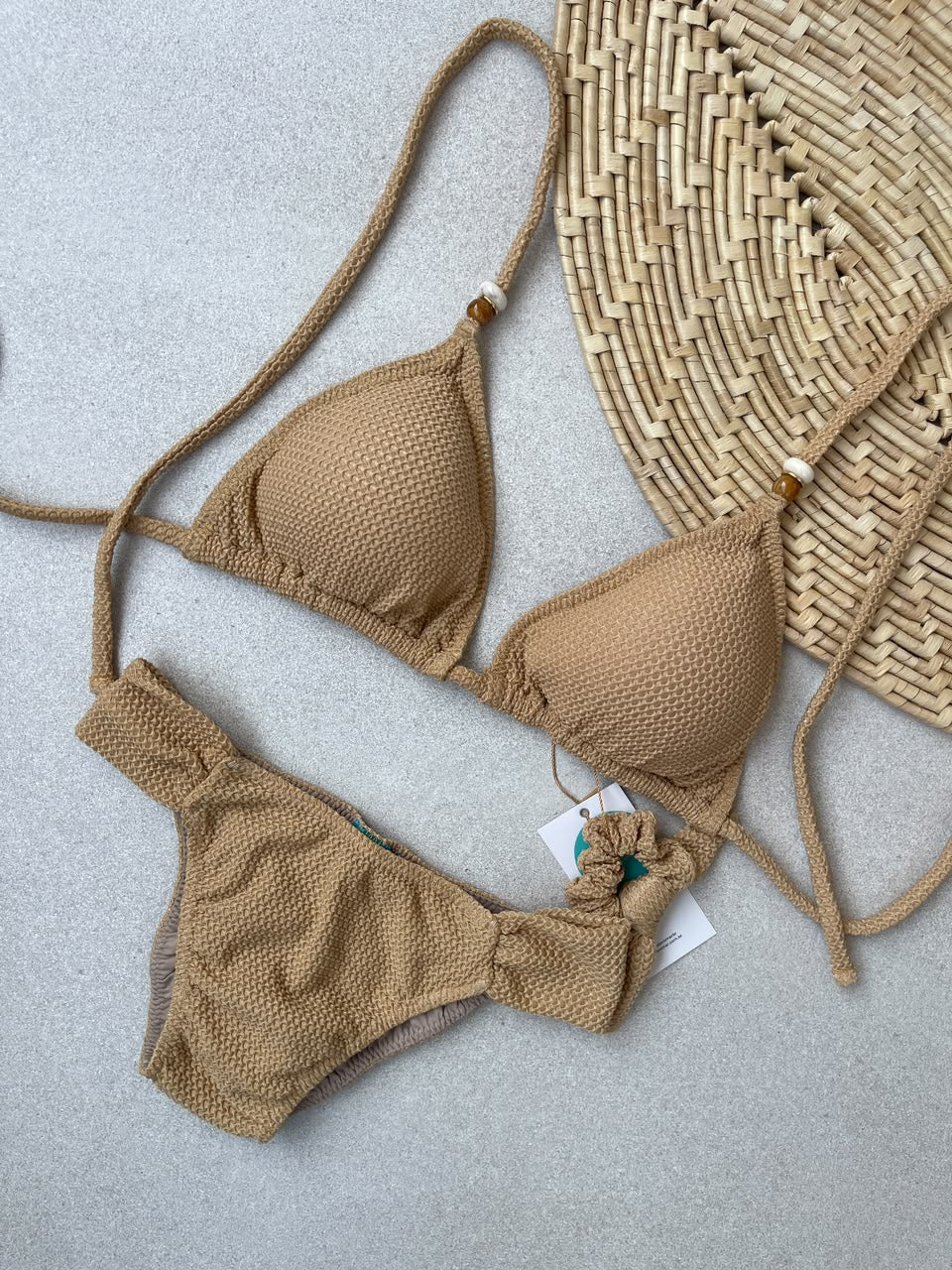 Joá Sun Triangle Bikini Top & Ruched Sporty Bikini Bottom Set