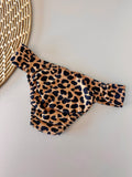 Leopard Sun Triangle Bikini Top & Ruched Sporty Bikini Bottom Set