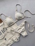 Crispi Organic Triangle Bikini Top & Tie Side Bikini Bottom Set