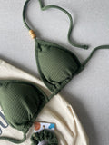 Noronha Cactus Green Triangle Bikini Top & Tie Side Bikini Bottom Set