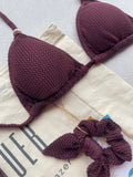 Carmel Wine Triangle Bikini Top & Tie Side Bikini Bottom Set