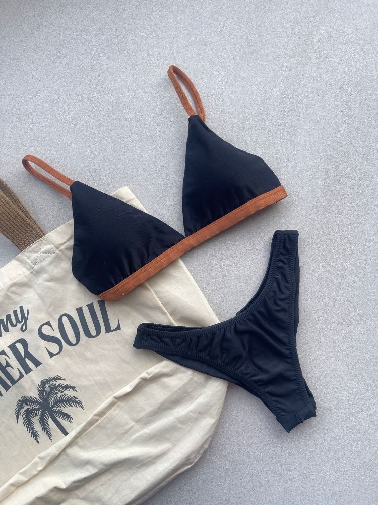 Al Mare Fixed Triangle Bikini Top & Brazilian High Cut Bottom Set