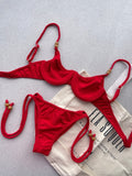 Noronha Cherry Underwire Bikini Top & Tie Side Bikini Bottom Set