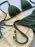 Carmel Rio Green Triangle Top & Tie Side Bottom Bikini Set