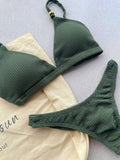 Carmel Rio Green Fixed Triangle Top & Brazilian High Cut Bottom Set