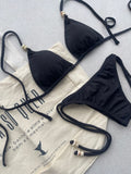 Crispi Black Triangle Bikini Top & Tie Side Bikini Bottom Set