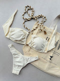 Noronha Organic Halter Cut Out Bikini Top & Brazilian High Cut Bottom Set
