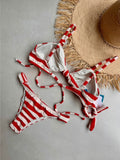 Noronha Capri Front Knot Bikini Top & Thong Bikini Bottom Set